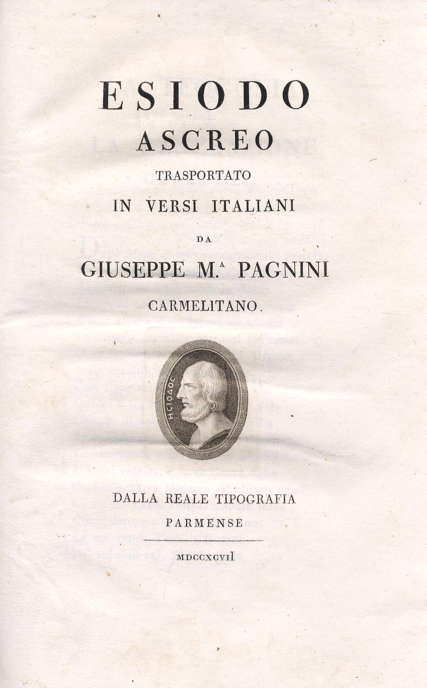 Esiodo Ascreo trasportato inversi italiani: La Teogonia ossia la generazione …