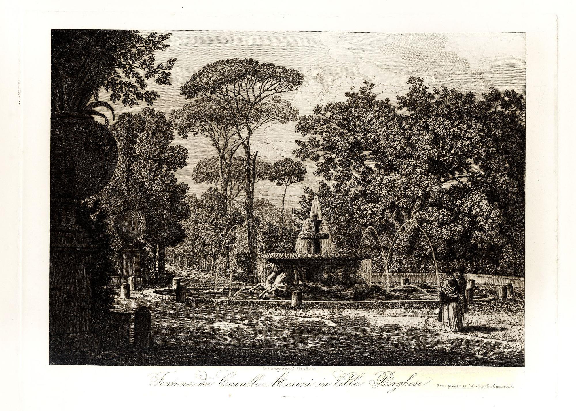 Fontana dei cavalli Marini in Villa Borghese.