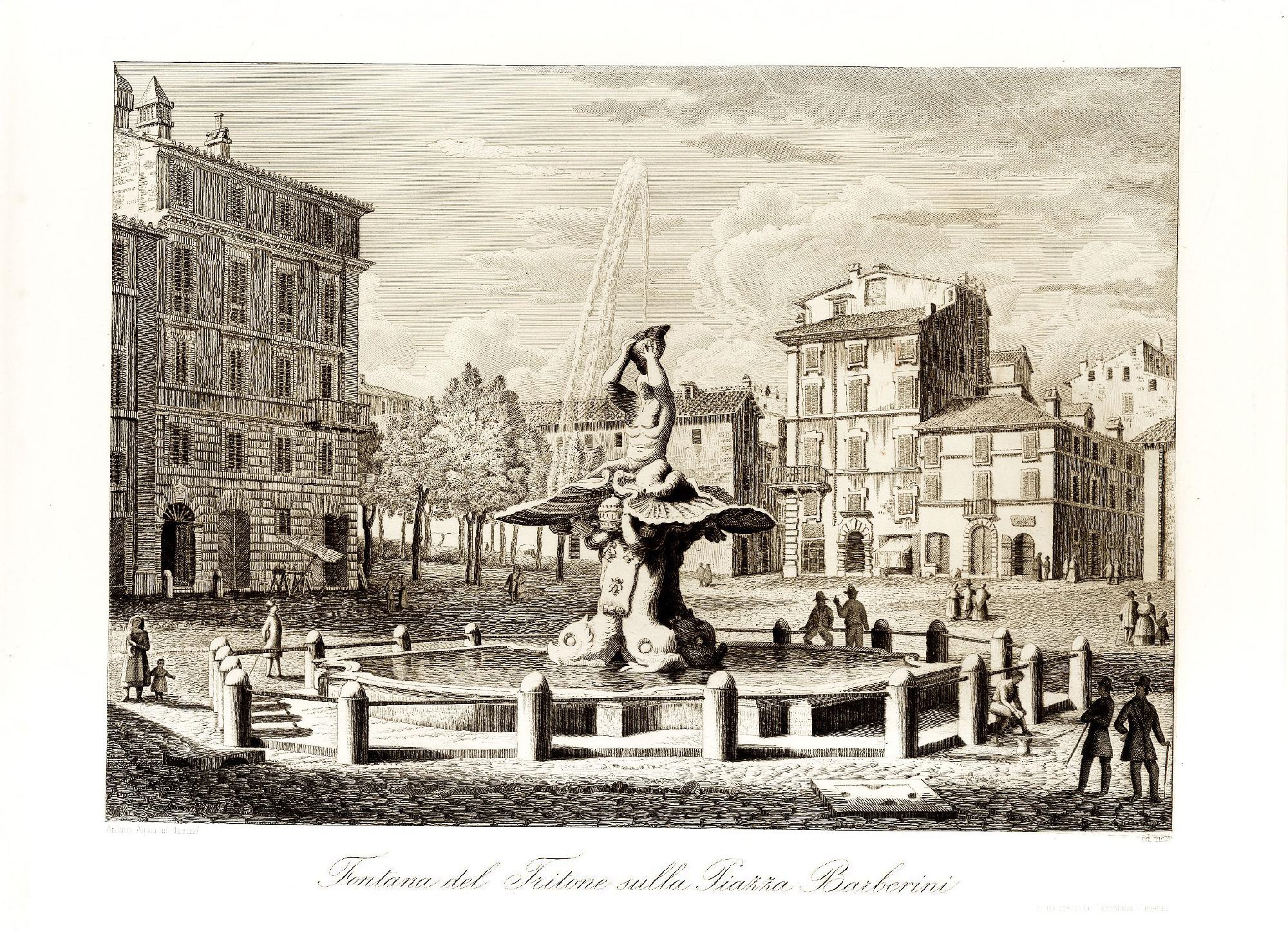 Fontana del Tritone sulla Piazza Barberini.