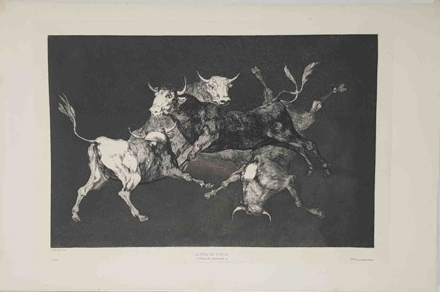 Four original etchings from Los Proverbios, in their first impression …
