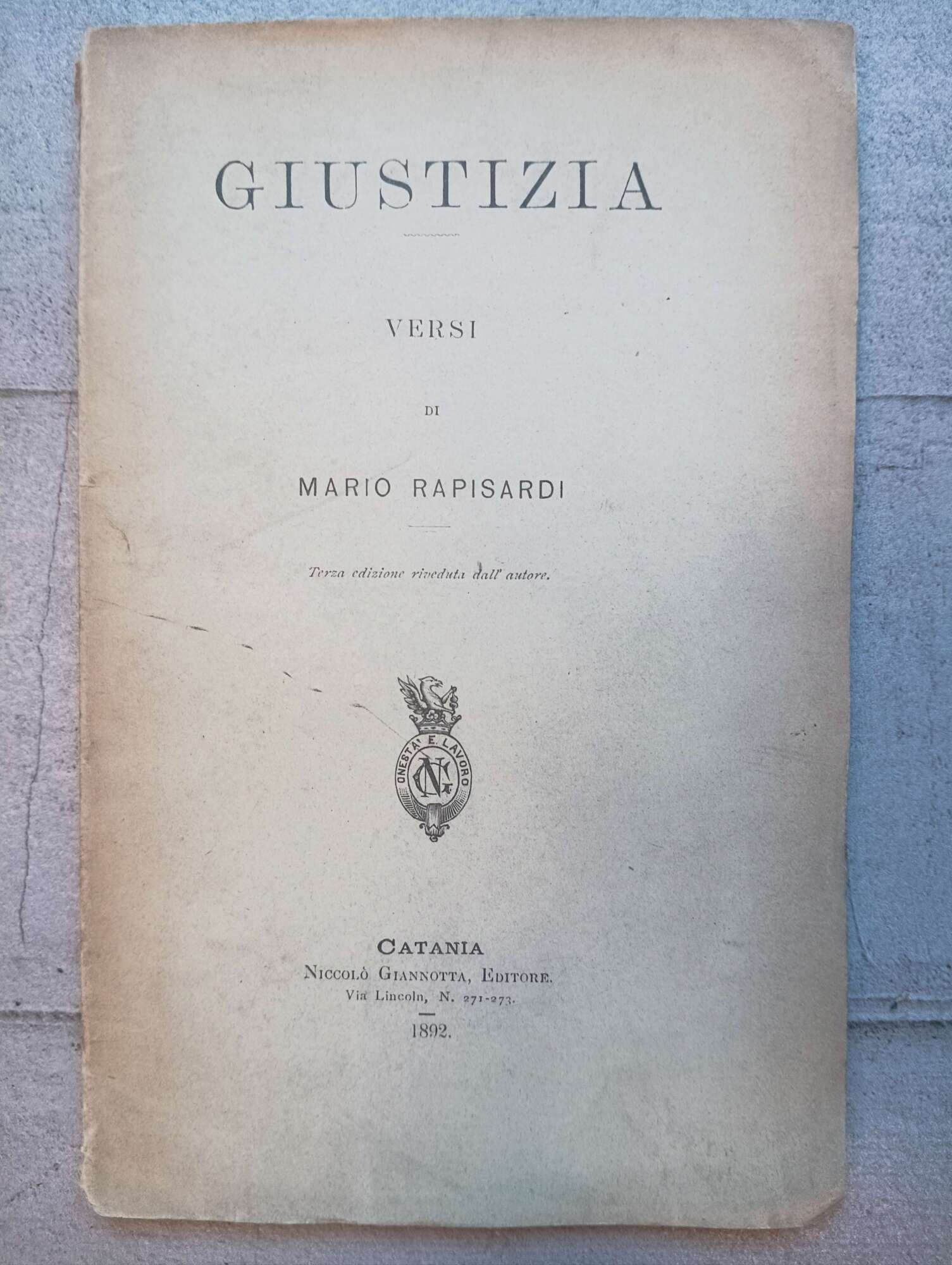 Giustizia - Versi