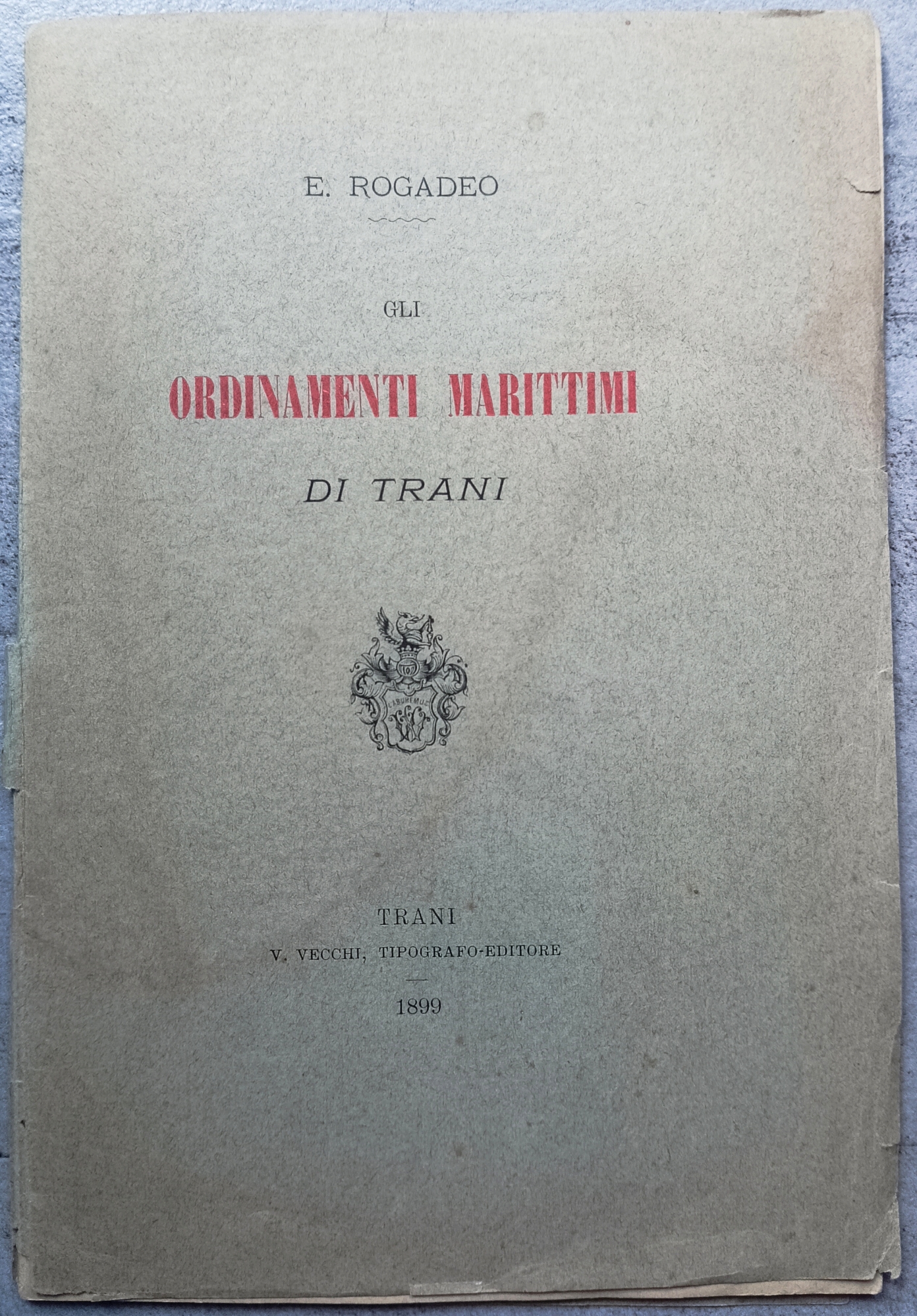 Gli Ordinamenti marittimi di Trani