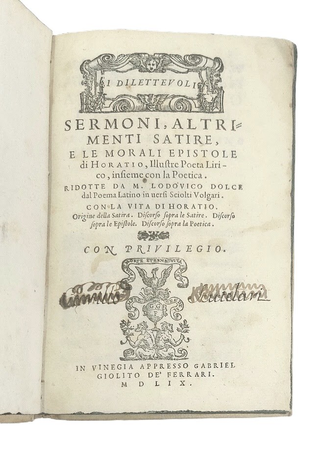 I Dilettevoli Sermoni, altrimenti Satire e le Morali Epistole di …