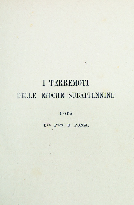 I terremoti delle epoche subappennine. Nota�