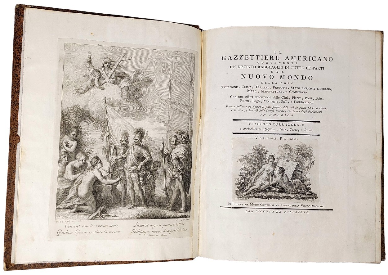 Il Gazzettiere Americano (vol. I e II, su tre), contenente …