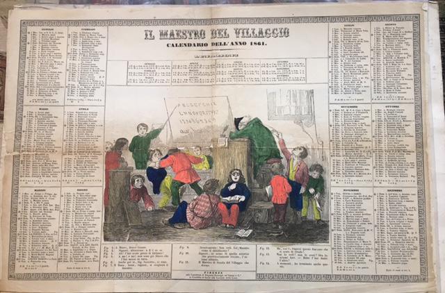 Il maestro del villaggio calendario dell'anno 1861.