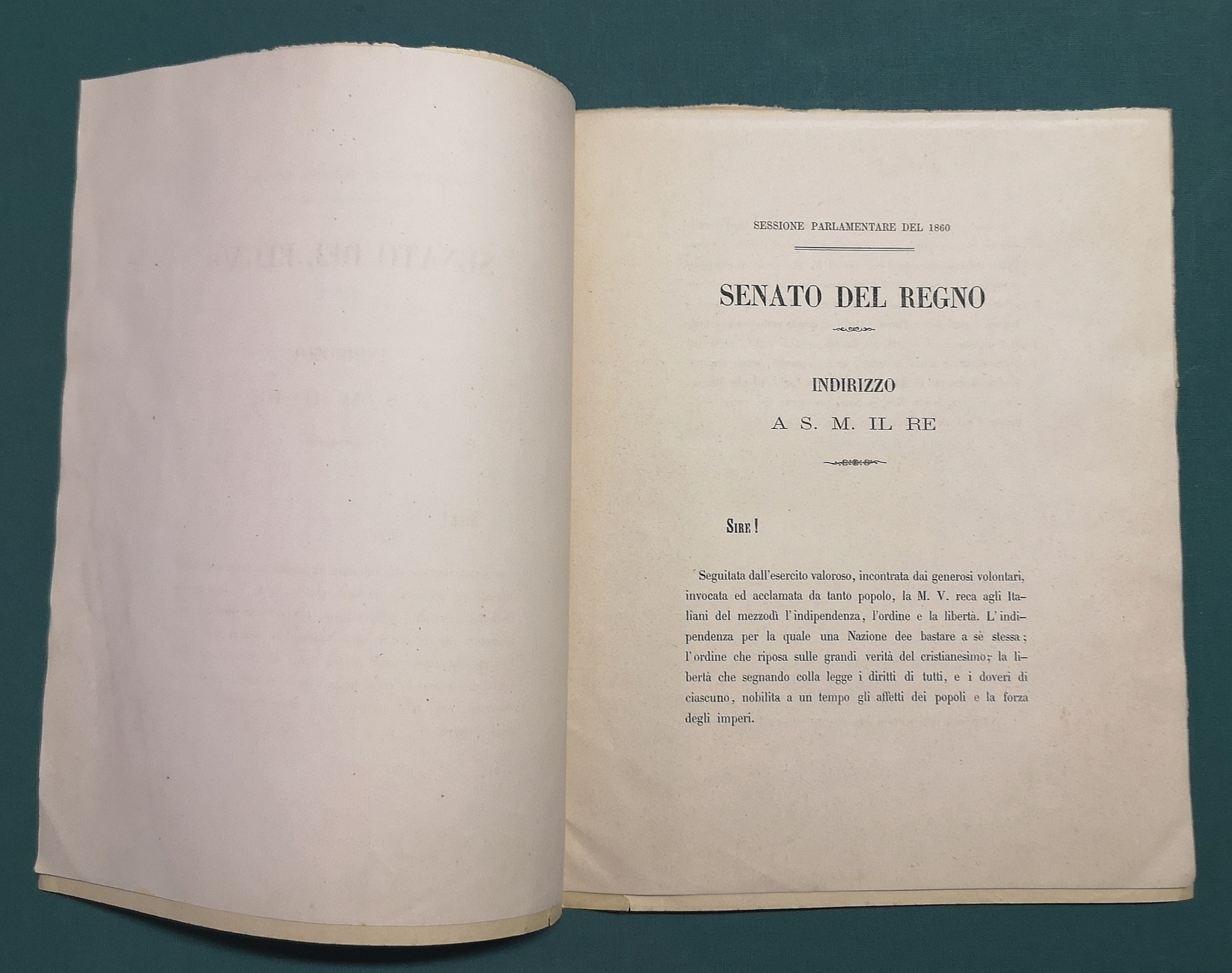 Indirizzo a S. M. Il Re. Approvato nella pubblica adunata …