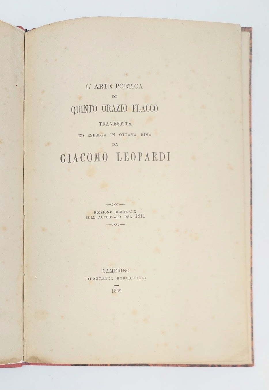 L&amp;rsquo;arte poetica di Quinto Orazio Flacco, travestita ed esposta in …