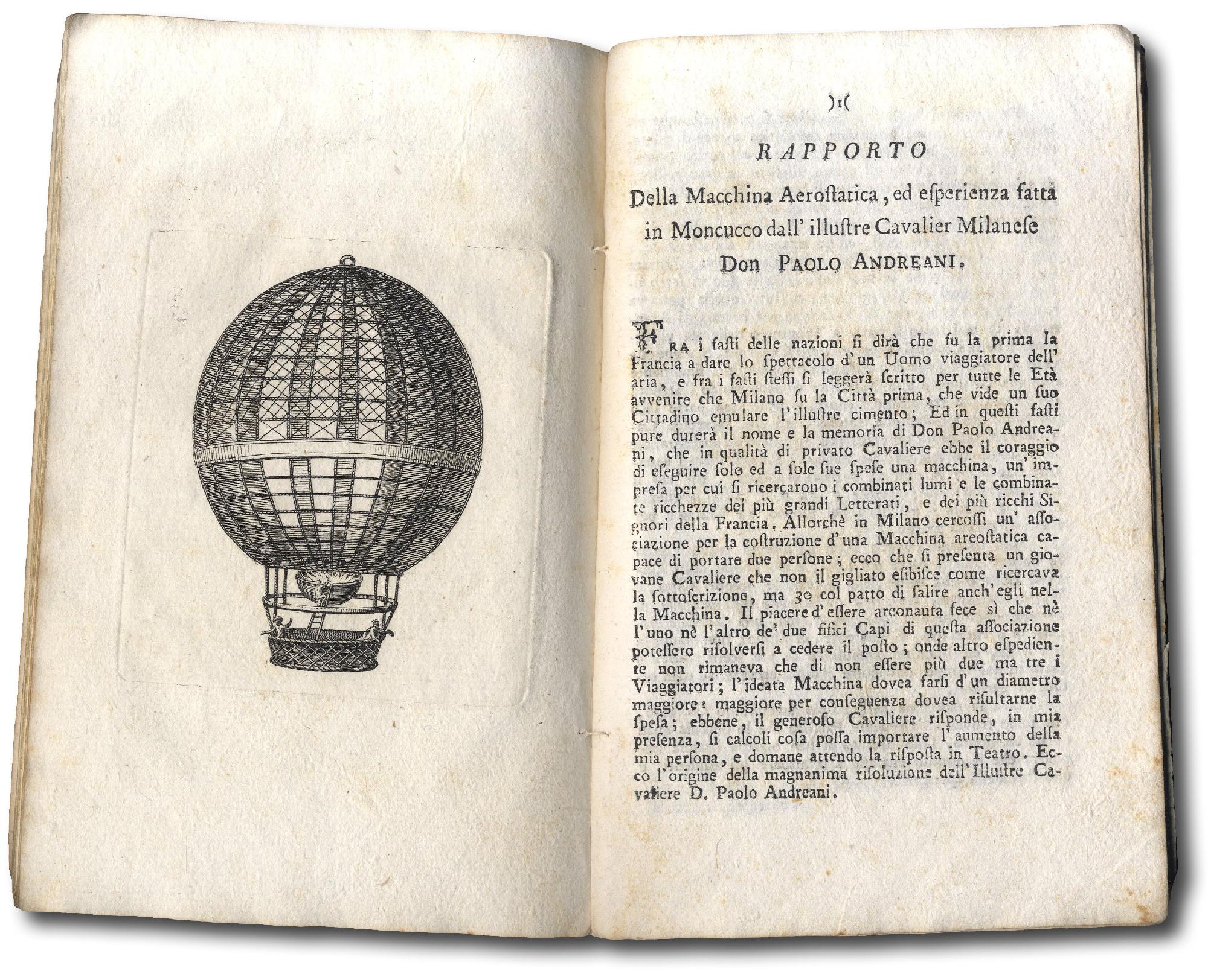 L'areostato Montgolfier in Francia ed Andreani in Italia, ossia Rapporto …