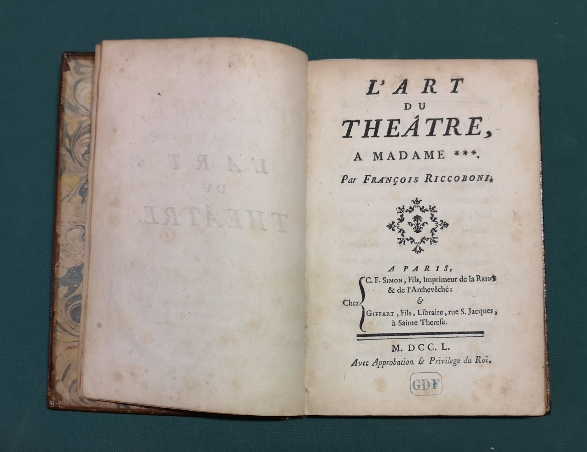L'art du Théâtre, a Madame ***.