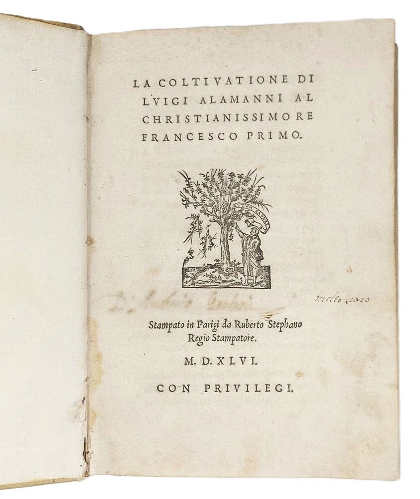 La Coltivazione. Al Cristianissimo Re Francesco Primo.