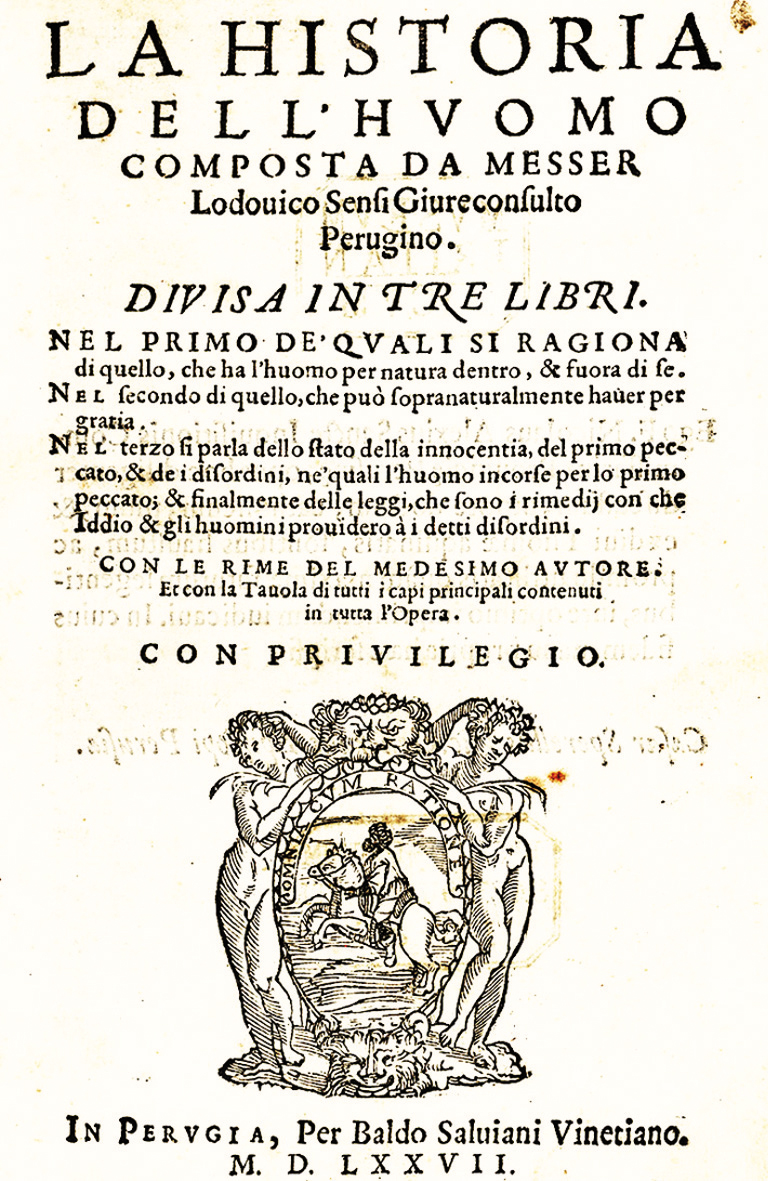 La Historia dell'Huomo. divisa in tre libri: Nel primo si …