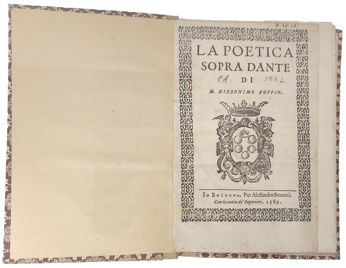La poetica sopra Dante di M. Hieronimo Zoppio.