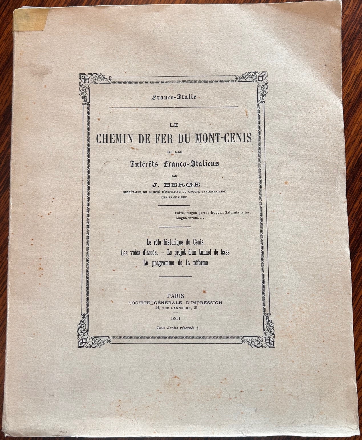 Le Chemin de Fer du Mont-Cenis et les Int&amp;eacute;r&amp;ecirc;ts Franco-Italiens: …