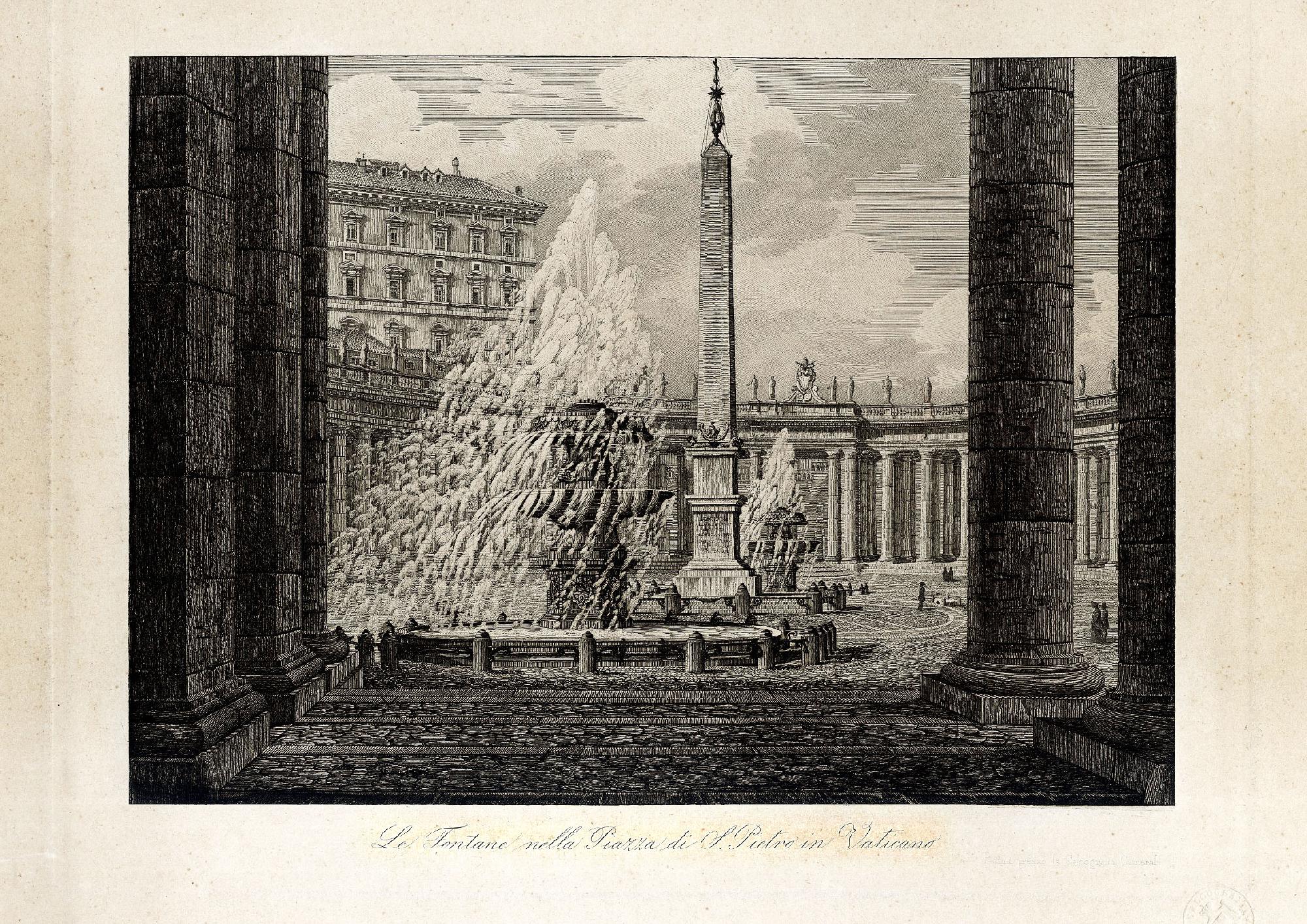 Le Fontane nella Piazza di S. Pietro in Vaticano.