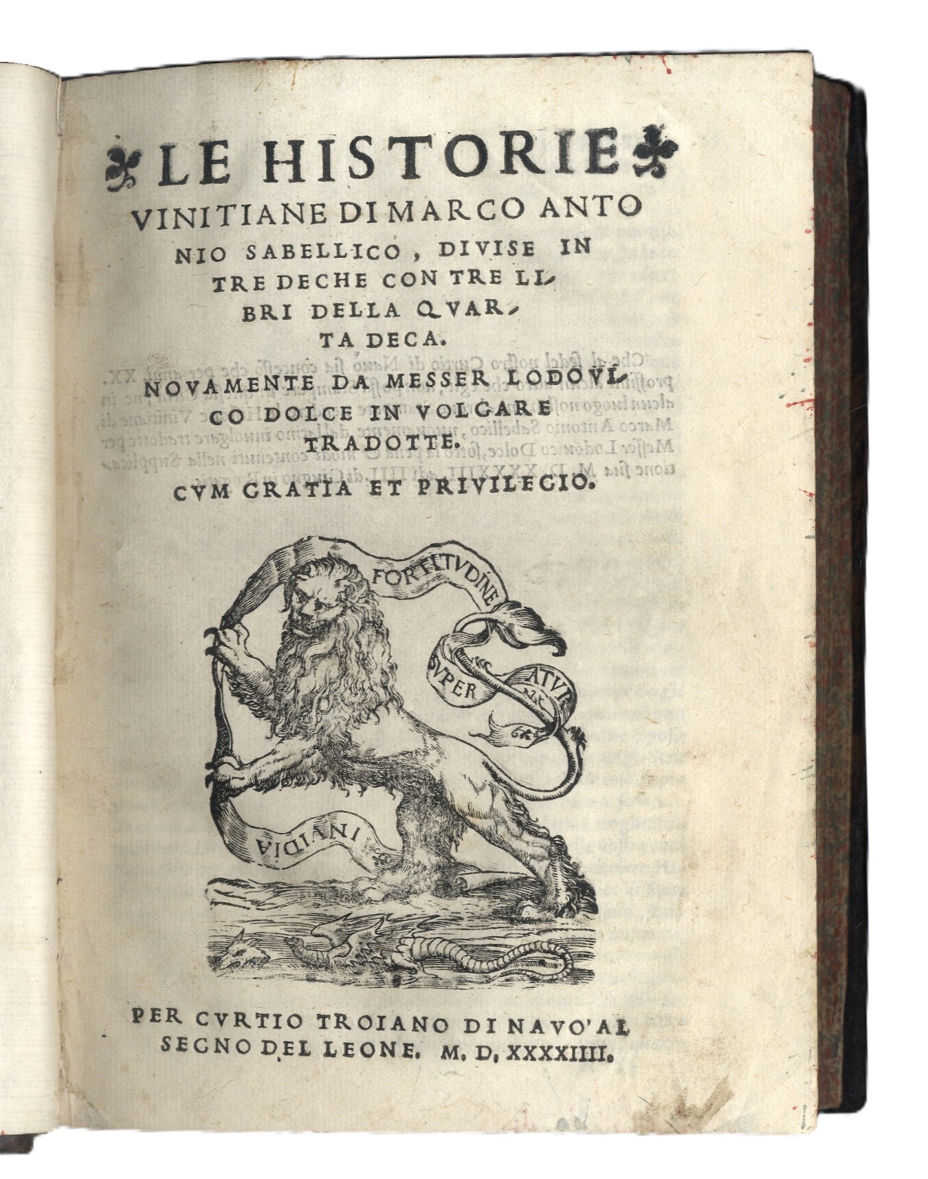 Le Historie Vinitiane,&amp;nbsp;divise in tre deche. Con tre libri della …
