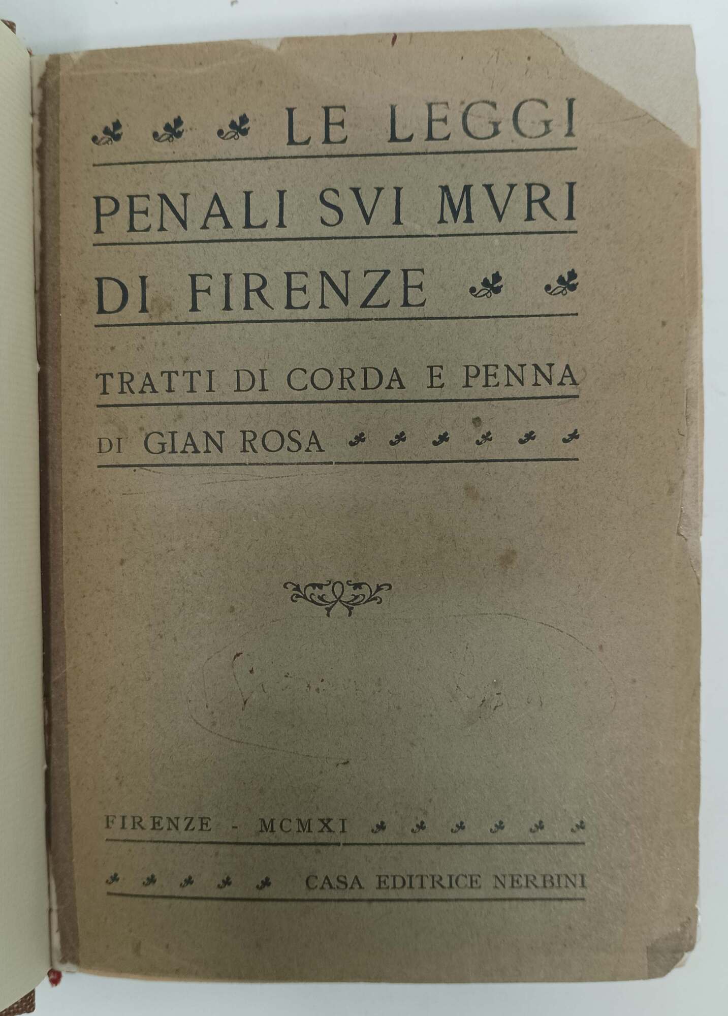 Le leggi penali sui muri di Firenze - Tratti di …