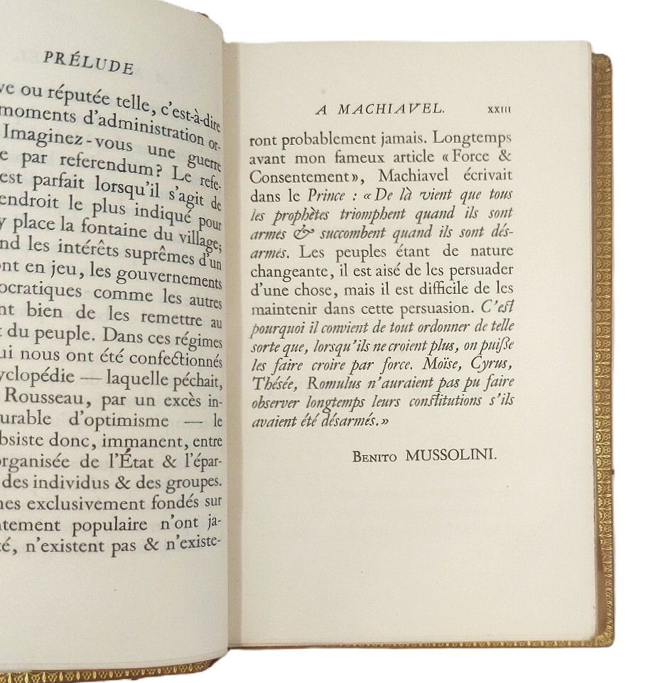Le Prince de Machiavel. Pr&amp;eacute;face de Benito Mussolini.