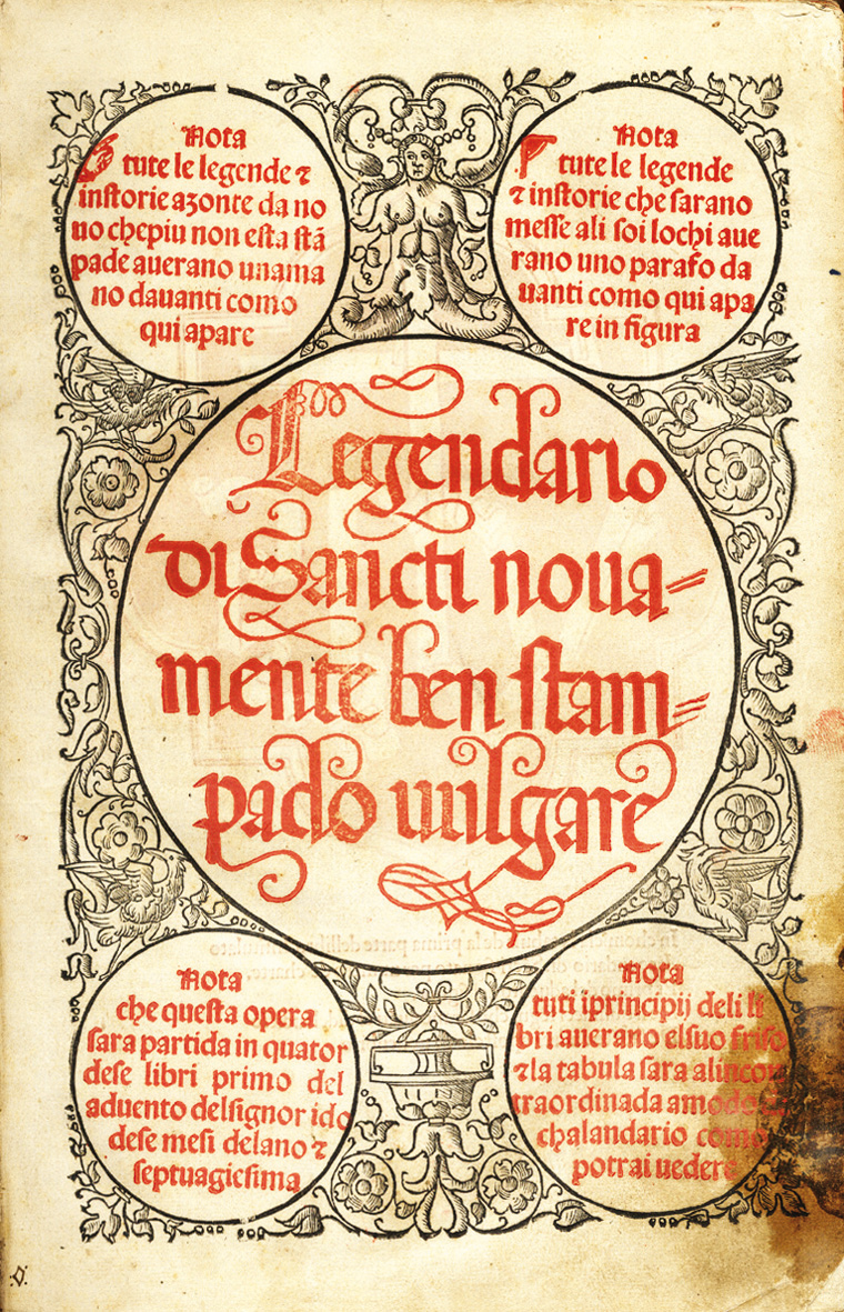 Legendario di sancti novamente ben stampado vulgare.