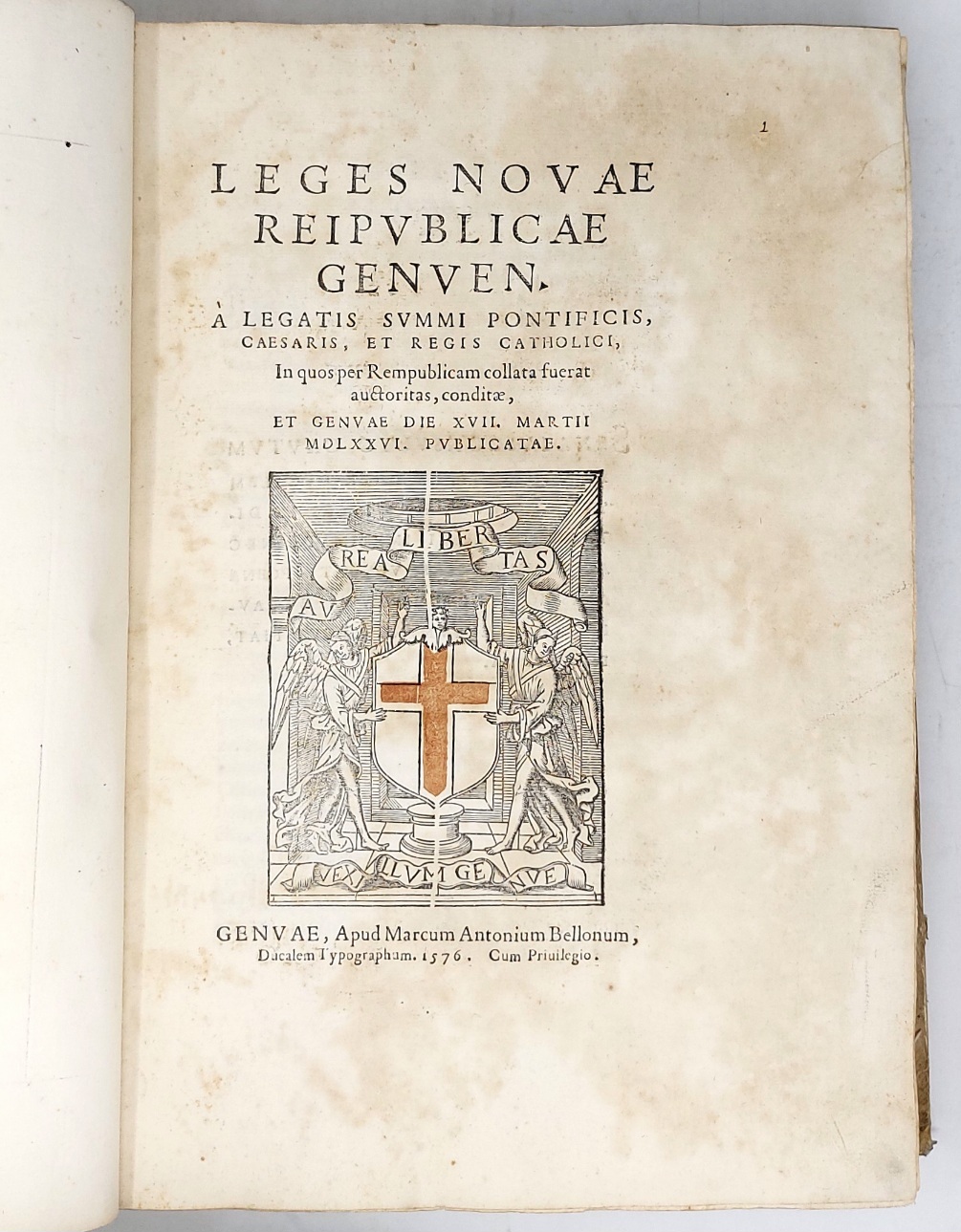 LEGES NOVAE REIBUBLICAE GENUEN...1576 (Legato con Manoscritto): LEGES REIPUBLICAE GENUENSIS …