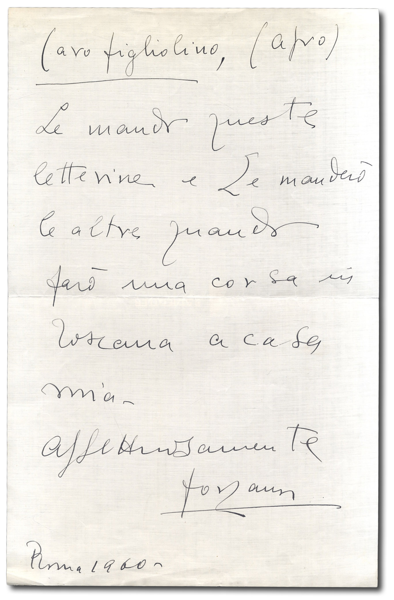 Lettera autografa firmata.