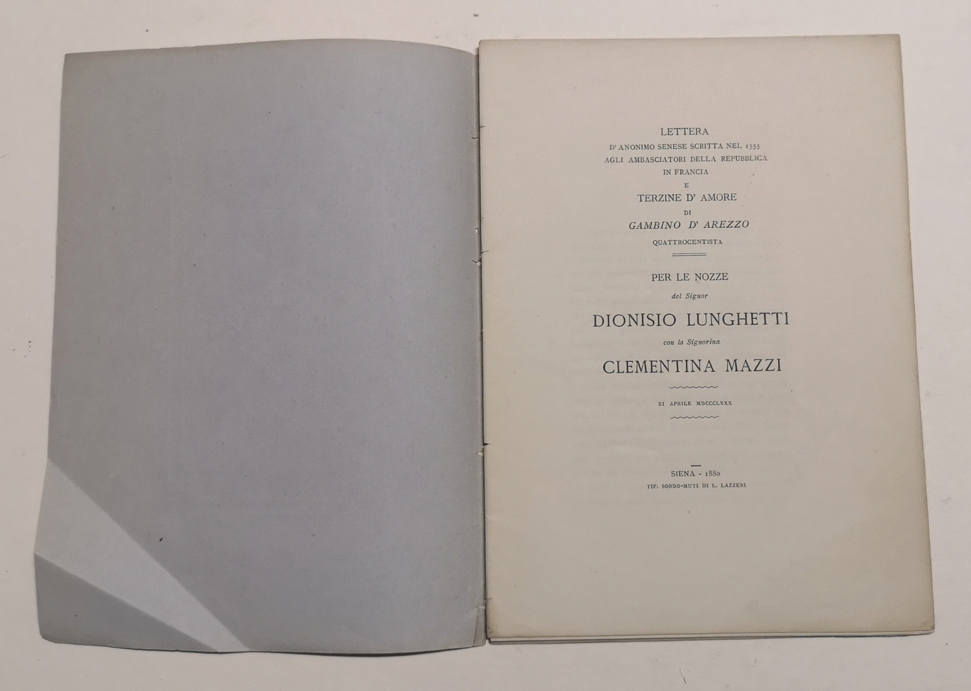 Lettera d'anonimo senese scritta nel 1555 agli ambasciatori della Repubblica …