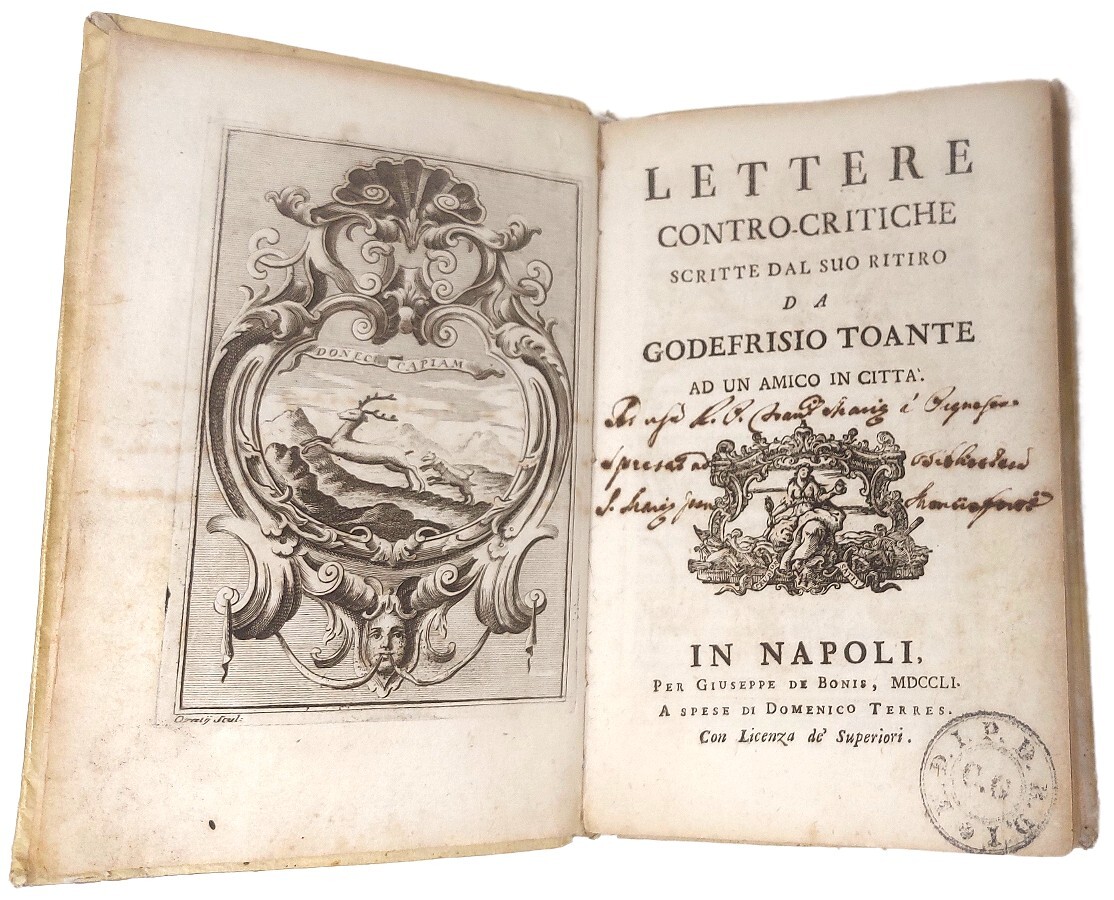 Lettere contro-critiche scritte dal suo ritiro da Godefrisio Toante ad …