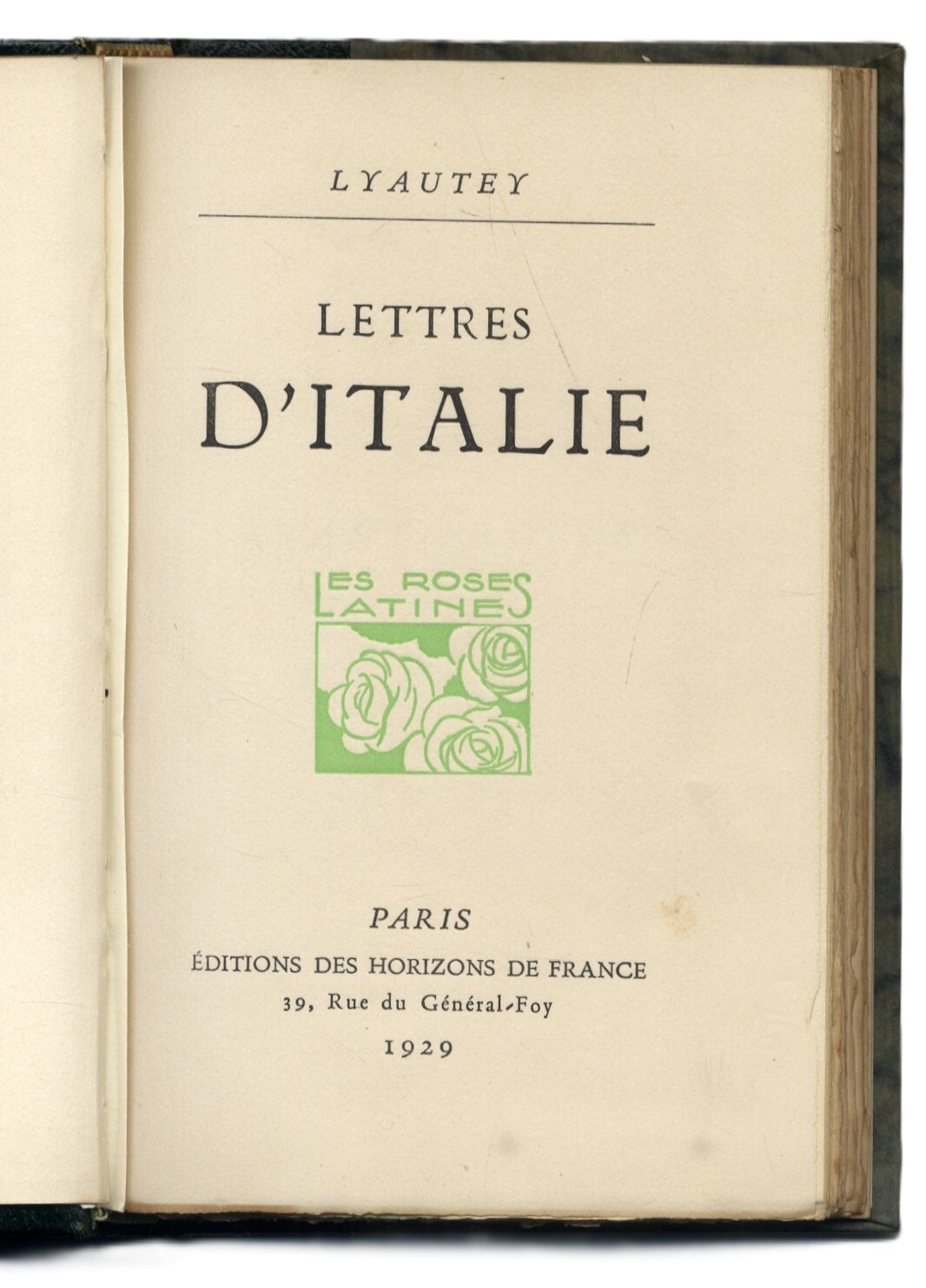 Lettres d'Italie.