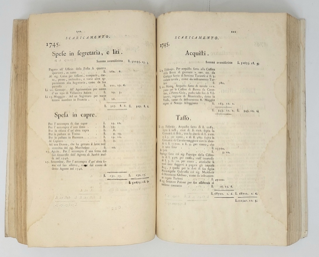 Libro de' contanti scossi, e spesi dall'anno 1740, e per …