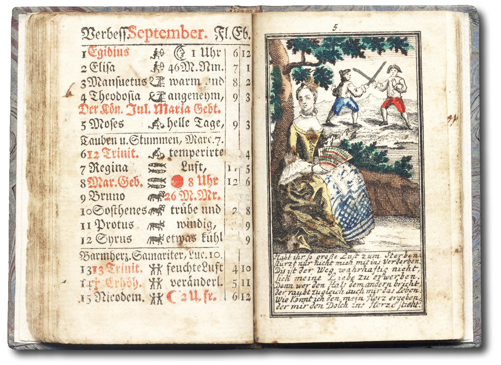 Schreib-Calendar aufs Jahr Jesu Christi 1767.