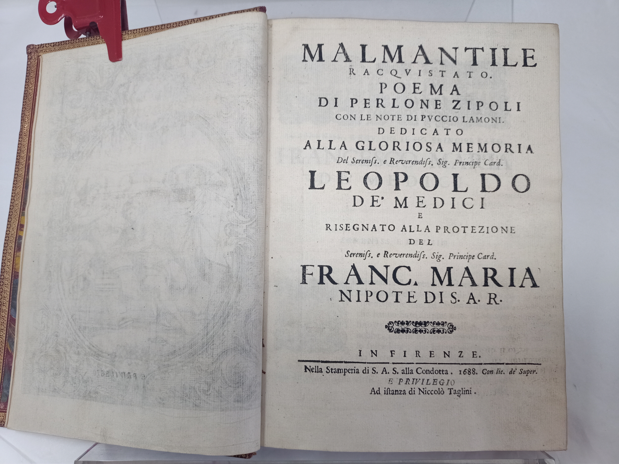 Malmantile Racquistato.&amp;nbsp;Poema di Perlone Zipoli con le note di Puccio …