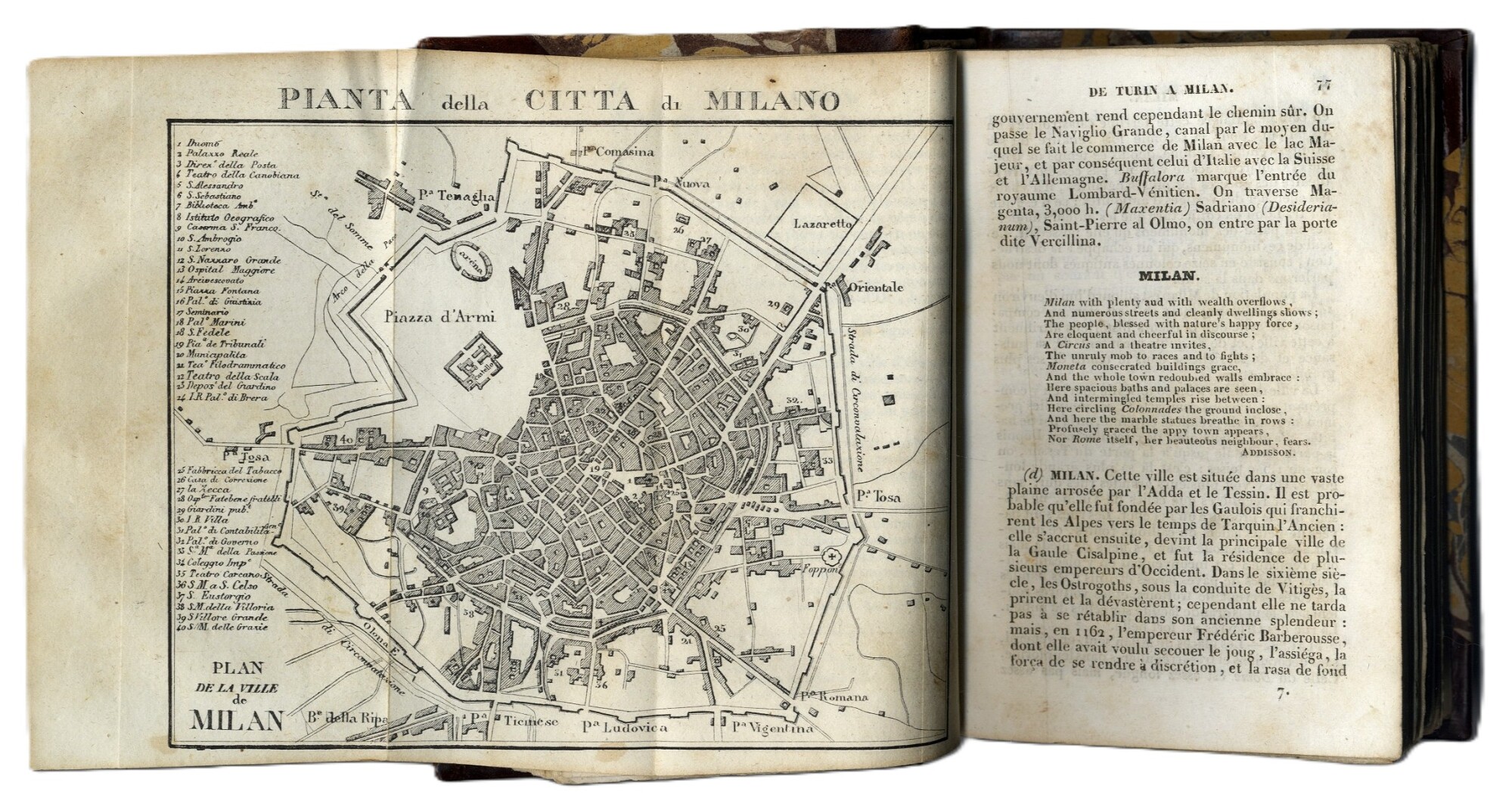 MANUEL DU VOYAGEUR EN ITALIE. Avec une ample notice sur …