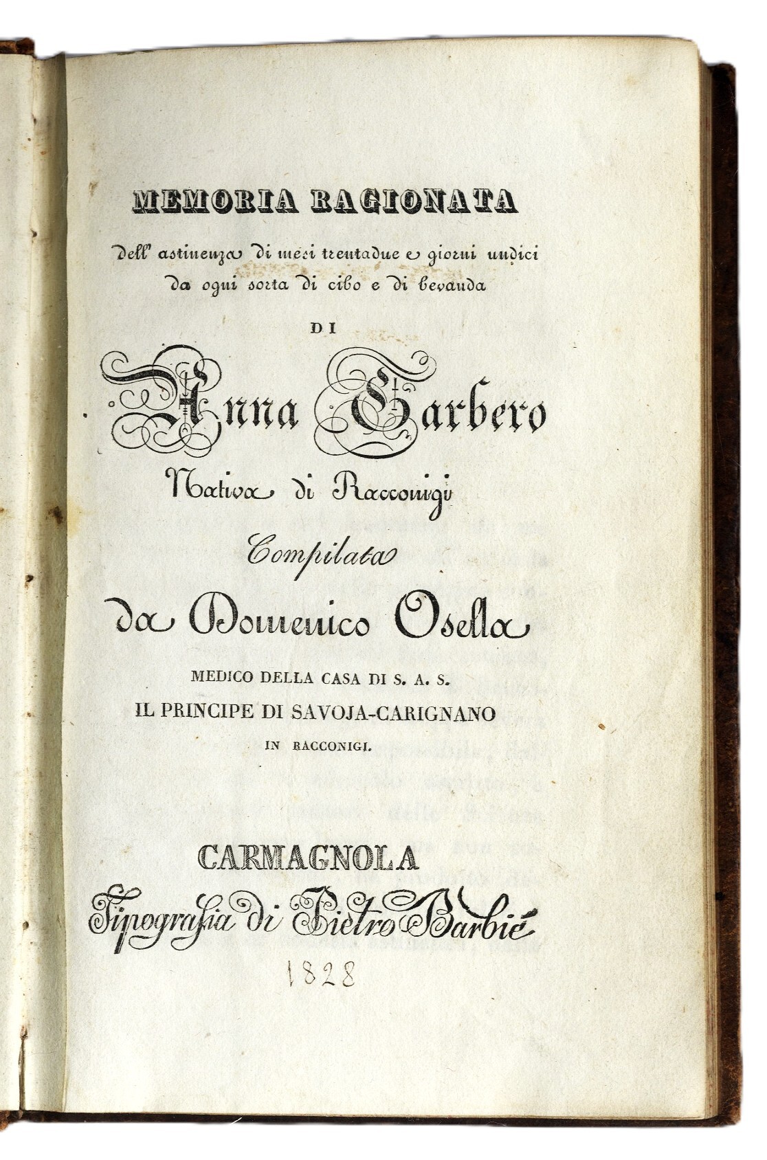 Memoria ragionata dell'Astinenza di mesi trentadue e giorni undici da …