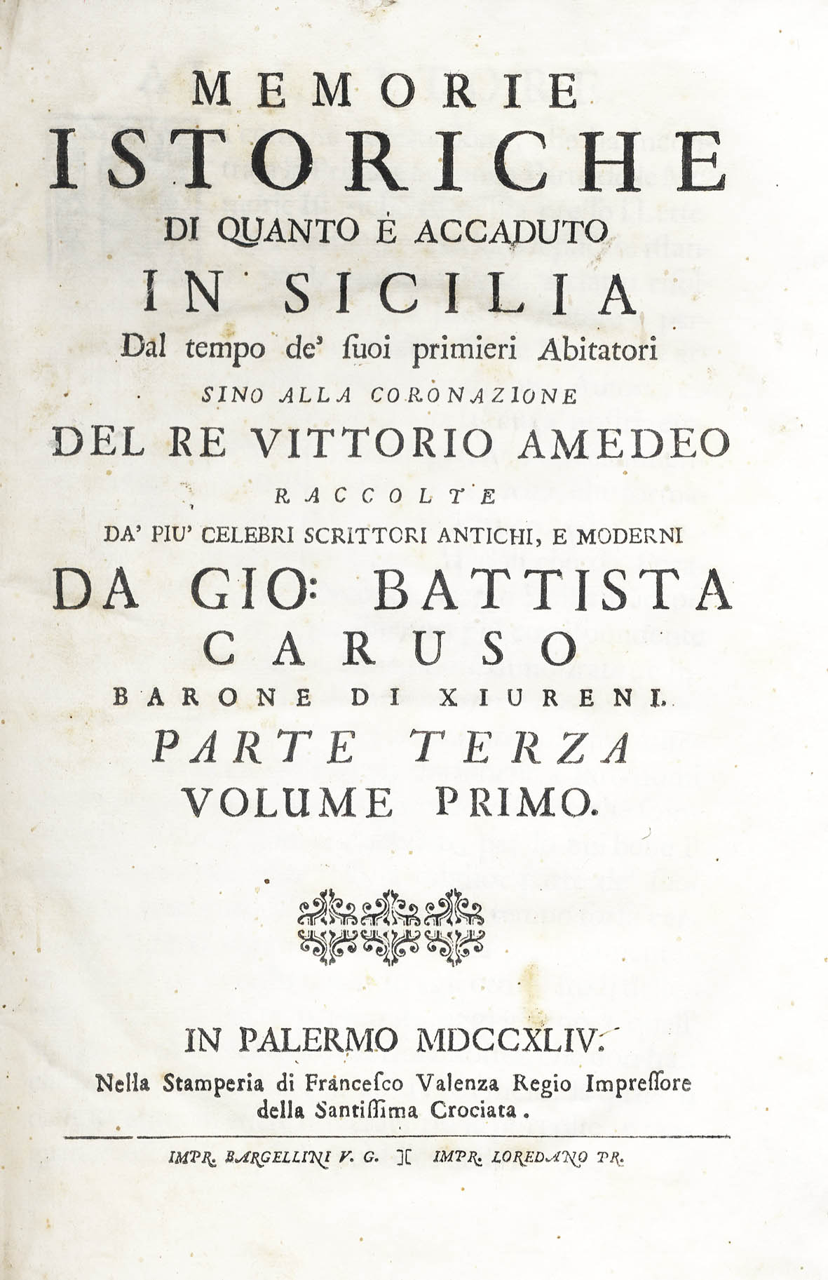 Memorie istoriche di quanto &amp;egrave; accaduto in Sicilia dal tempo …