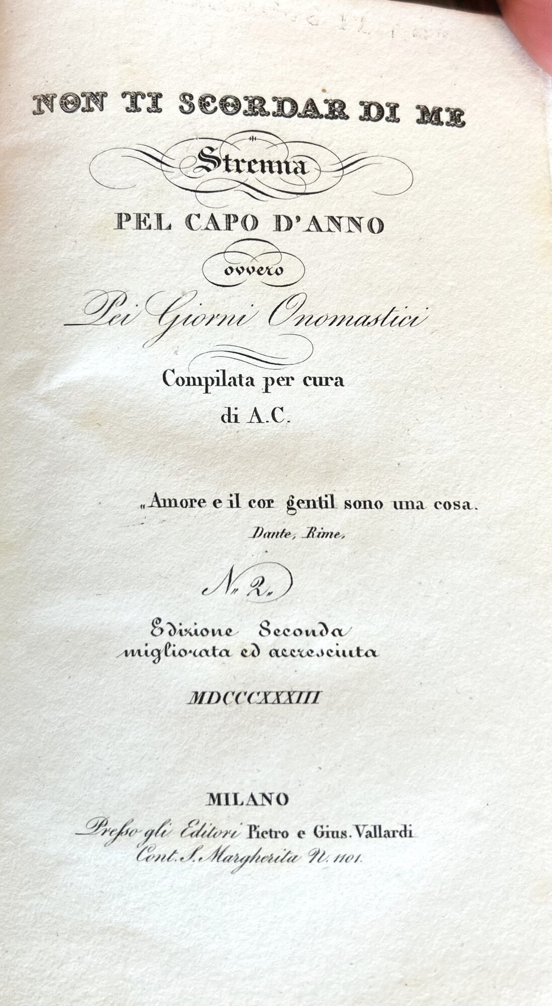 Non ti scordar di me. Strenna pel capo d'anno ovvero …