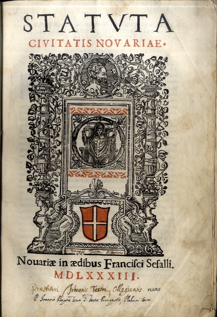 Novariae in aedibus Francisci Sesalli MDLXXXIII (Novara, Sesalli, 1583)
