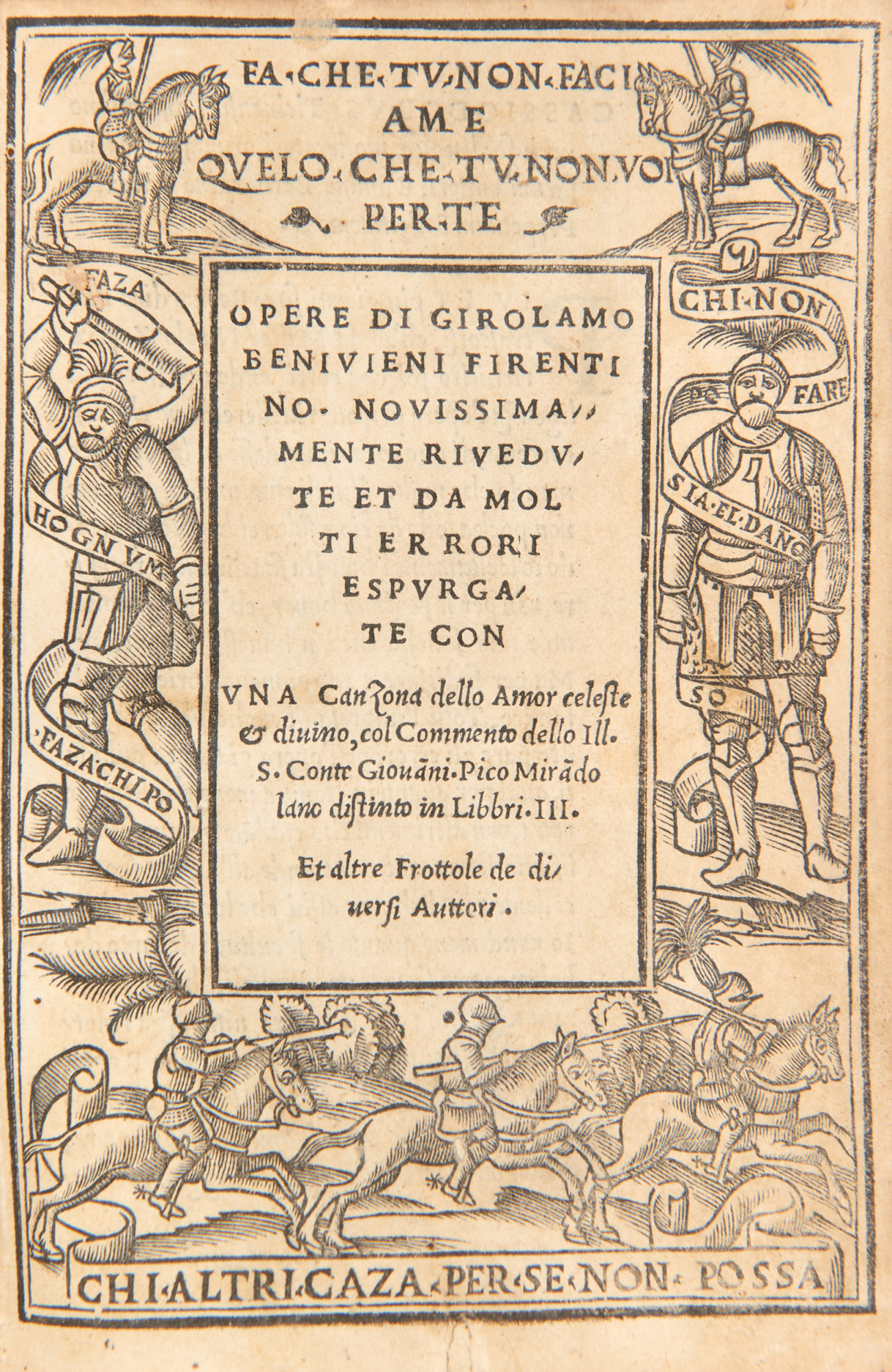 Opere di Girolamo Benivieni Firentino. Novissimamente rivedute et da molti …