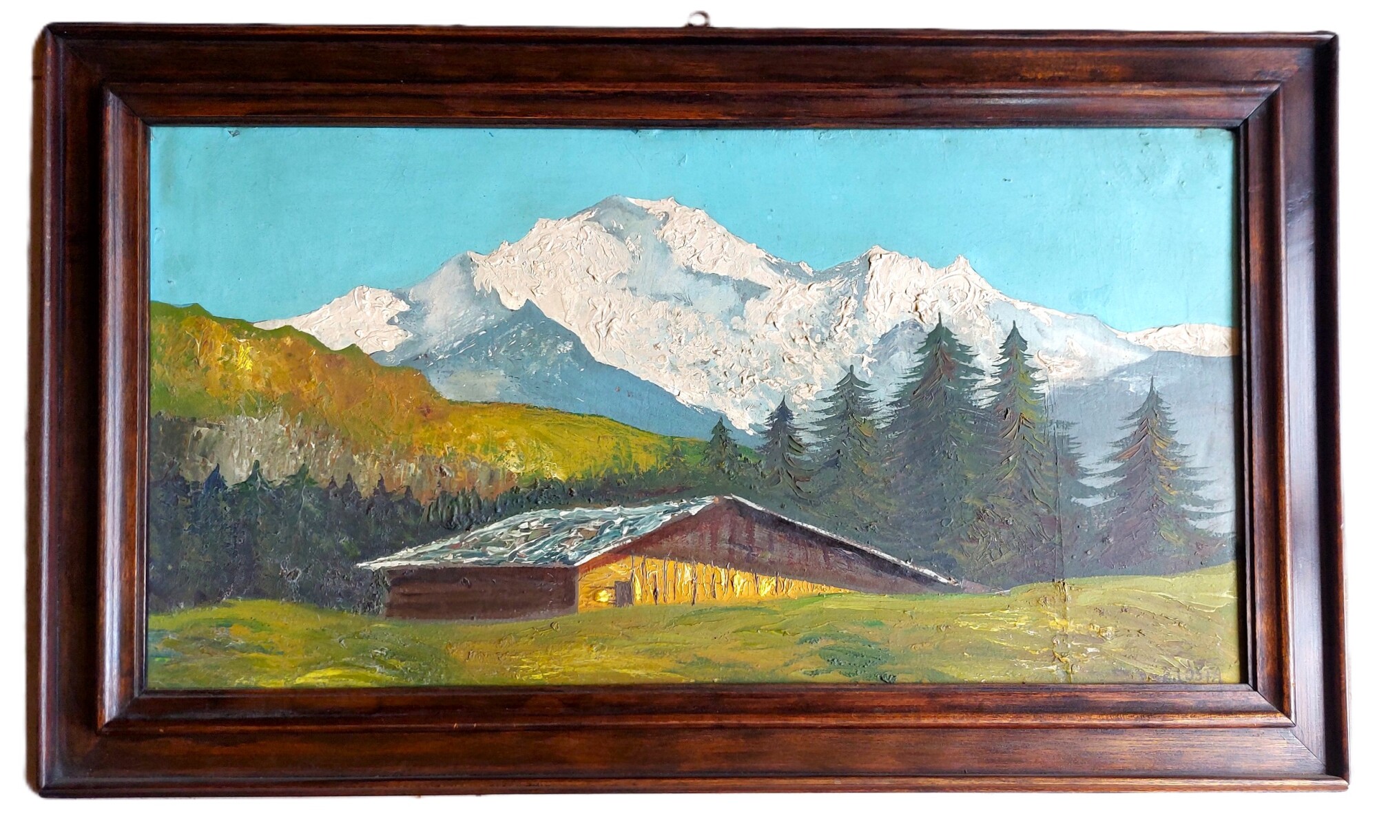 Paesaggio alpino. Dipinto ad olio.