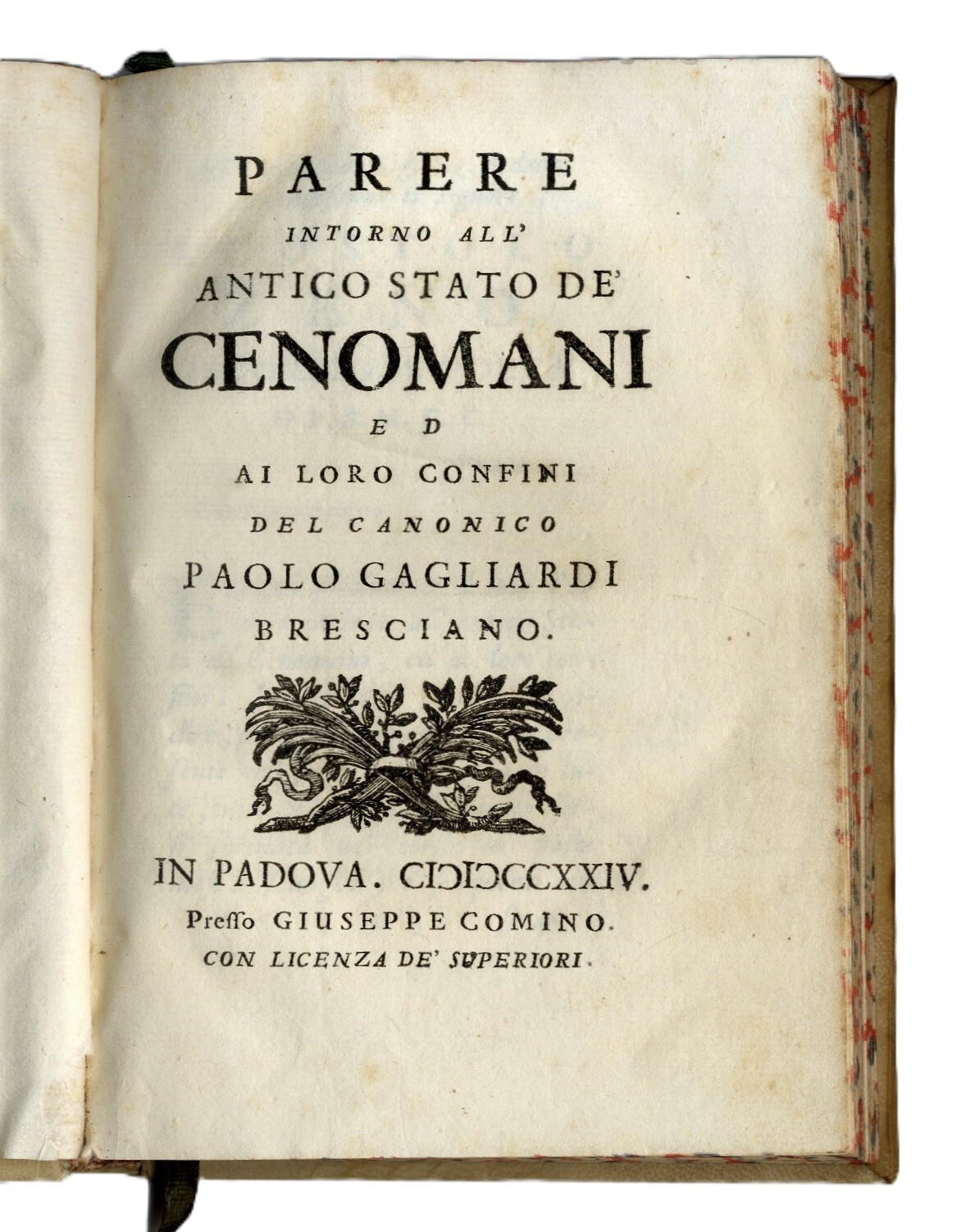 Parere intorno all&amp;rsquo;antico stato de&amp;rsquo; Cenomani ed ai loro confini.