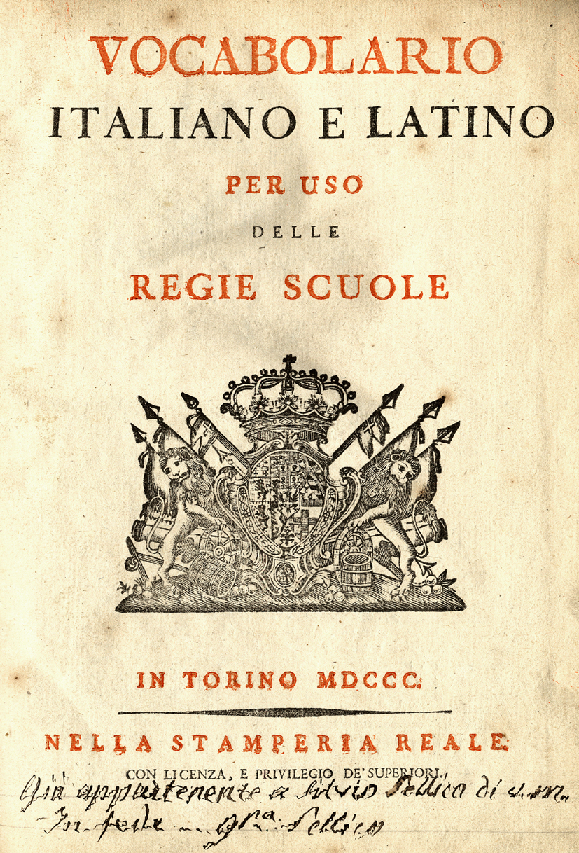 PASINI, Vocabula latini, italique sermonis ex aureis, et optimis scriptoribus …