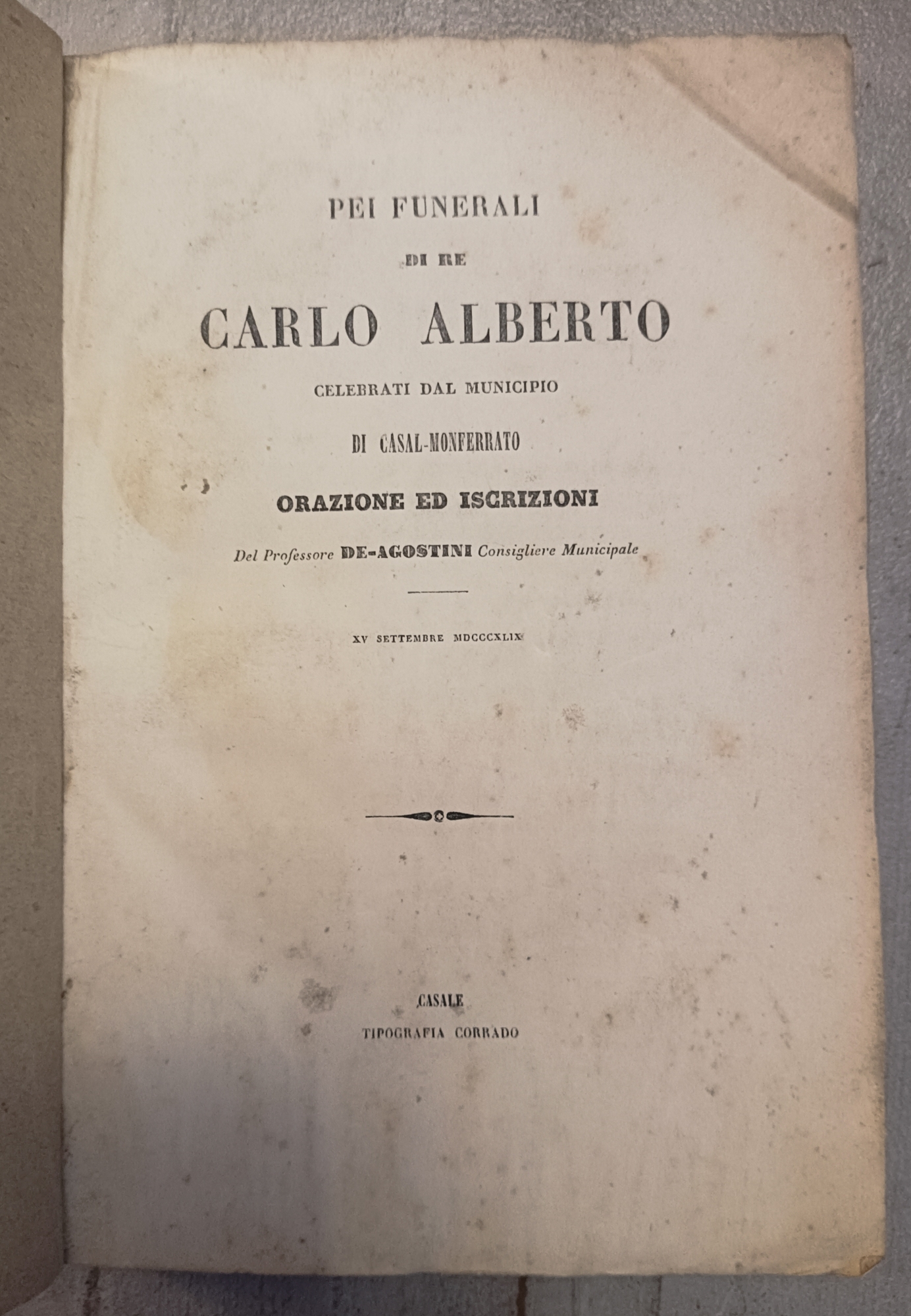 Pei funerali di re Carlo Alberto...