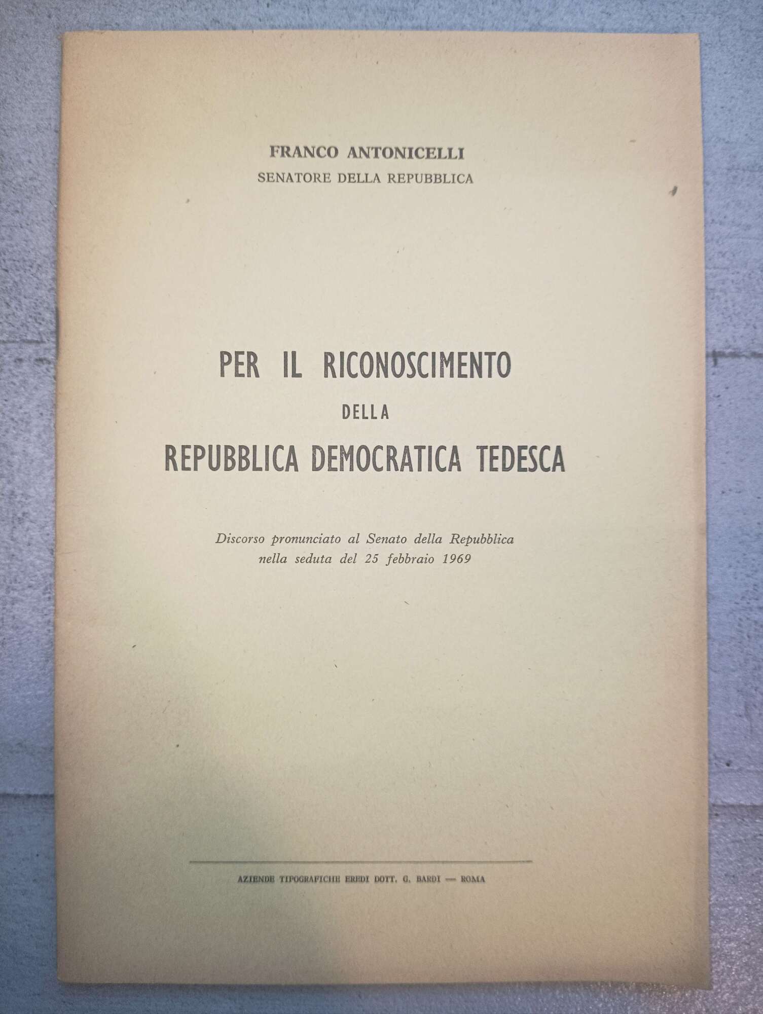Per il riconoscimento della Repubblica Democratica Tedesca