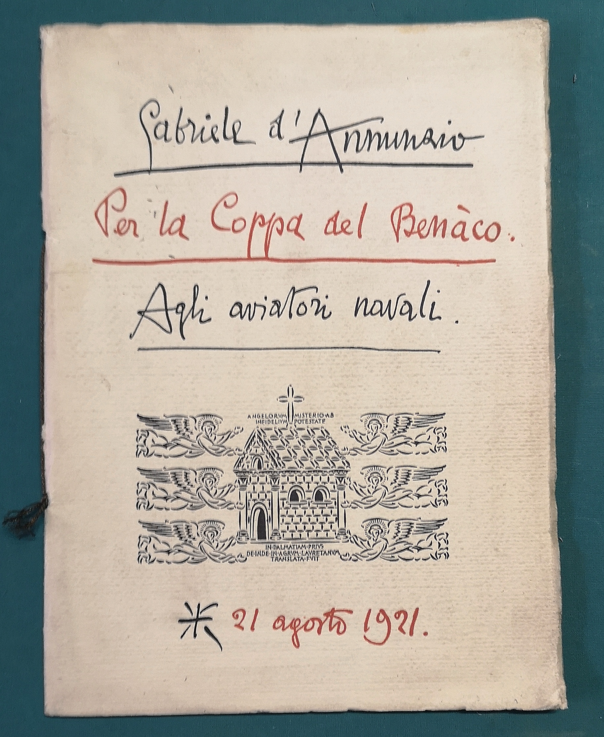 Per la Coppa del Benàco. Agli aviatori navali. 21 agosto …