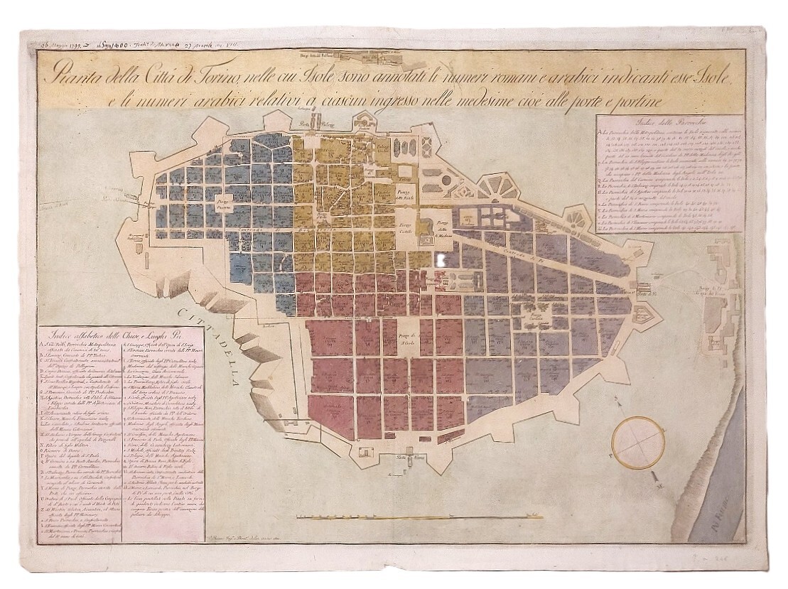 Pianta della Citt&amp;agrave; di Torino nelle cui Isole sono annotati …