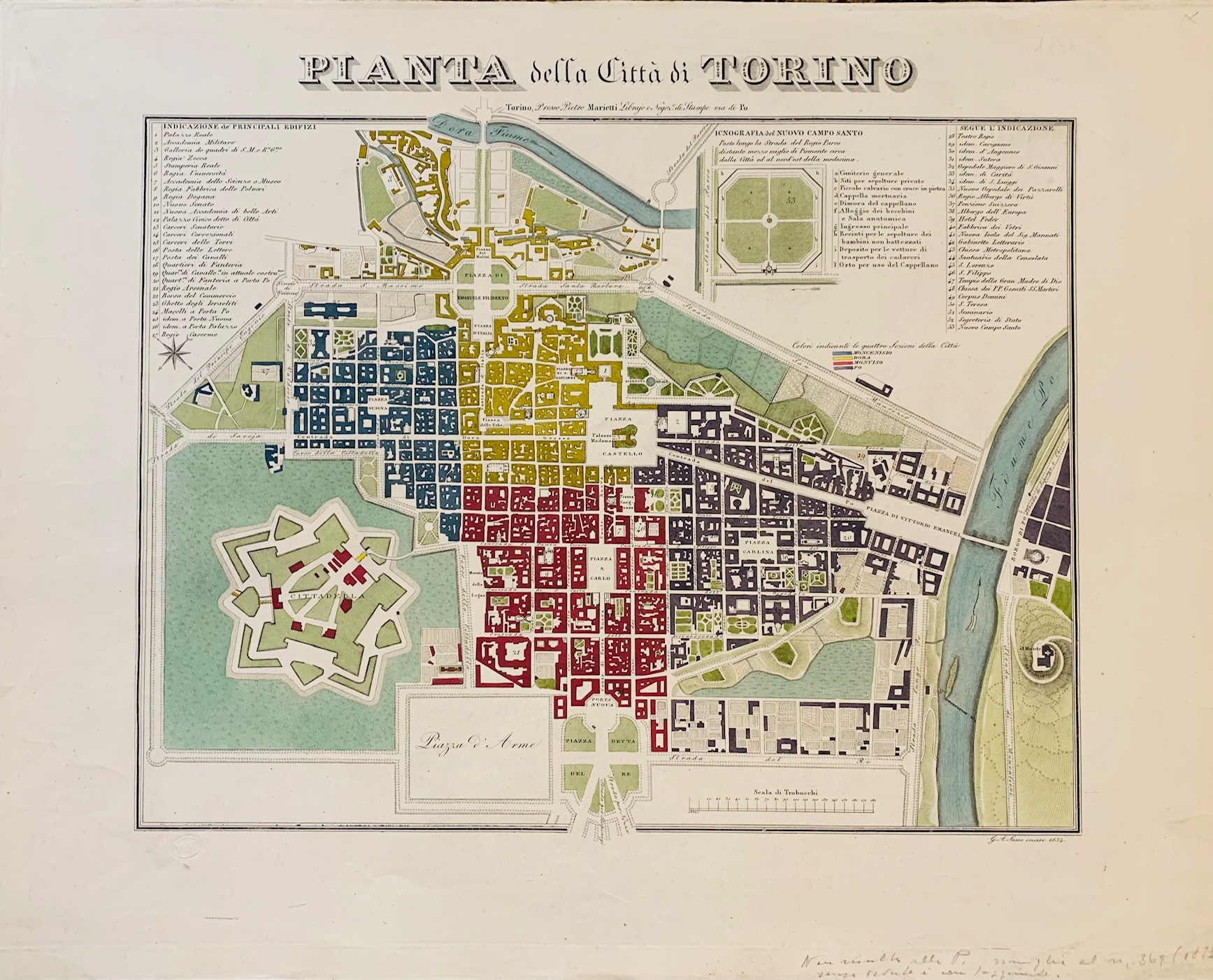 Pianta topografica della citt&amp;agrave; di Torino.