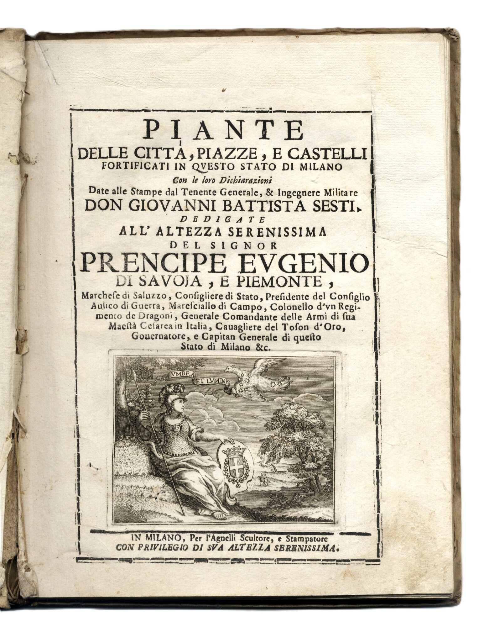 Piante, delle Citt&amp;aacute;, Piazze, e Castelli fortificati in questo Stato …
