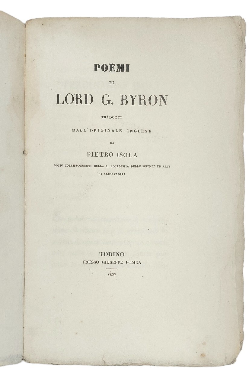 Poemi di lord G. Byron tradotti dall'originale inglese da Pietro …