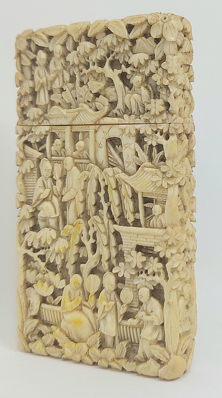 Porta Biglietti in Avorio intagliato a mano.&amp;nbsp;