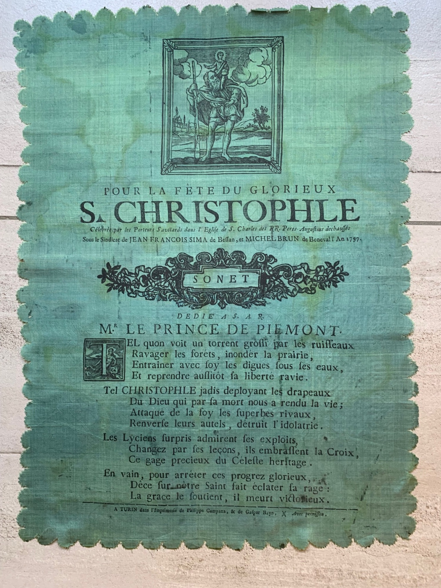 Pour la fete du glorieux S. Christophle.