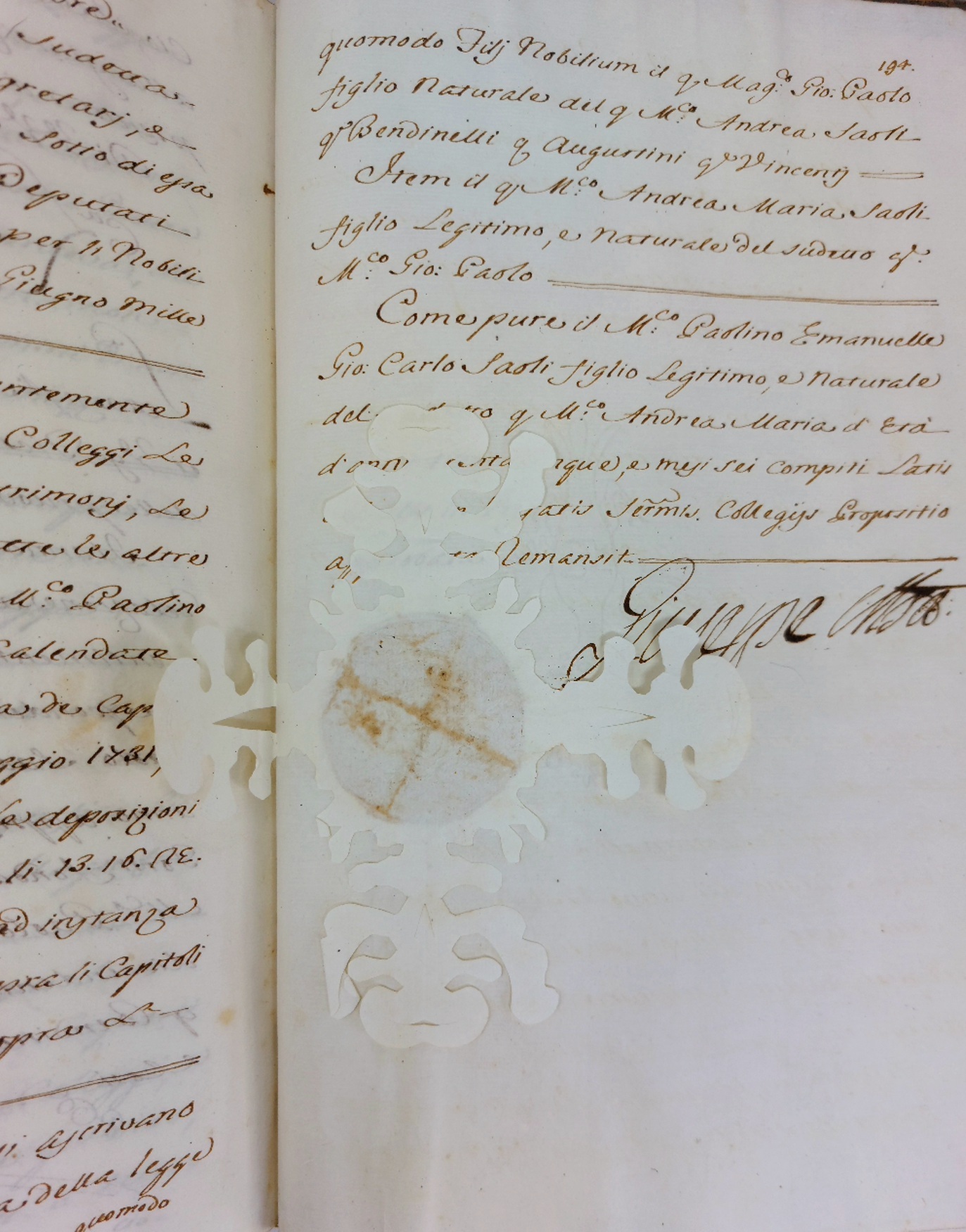 Prove delle ascrizioni seguite al 20 settembre 1734 al libro …